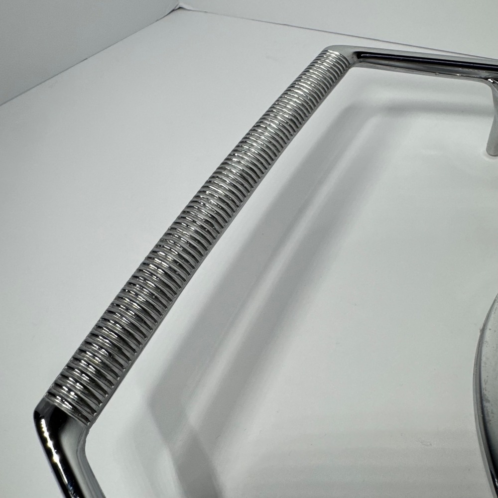 Corning Ware P-10-M-1 Vintage Chrome Casserole Trivet Cradle‎ 10 Inch Silver MCM - Picture 3 of 9